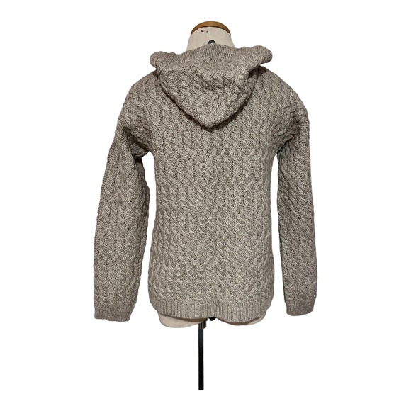 Highland Home Industries Scottish Wool Zip Hoodie Sweater Size M Beige - Picture 3 of 8